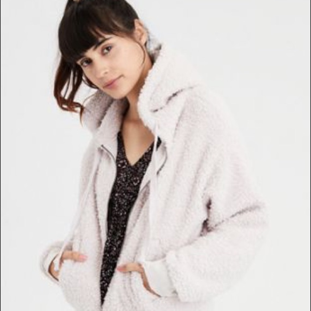 AE Sherpa Full Zip Hoodie NWT